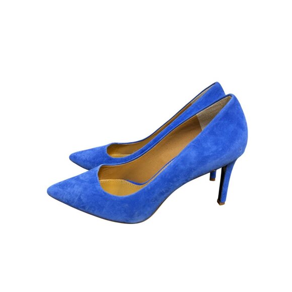 Tory Burch Blue Suede Pointed-Toe Heels 3-Inch Stiletto Size 7.5 - Picture 6 of 13